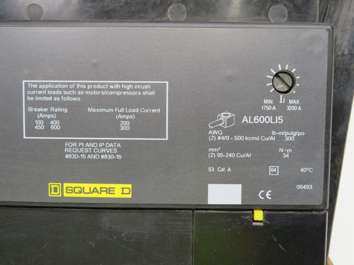 350 Amp, Square D #LIL363501366, Limiter Circuit Breaker (2 available) - Image 4