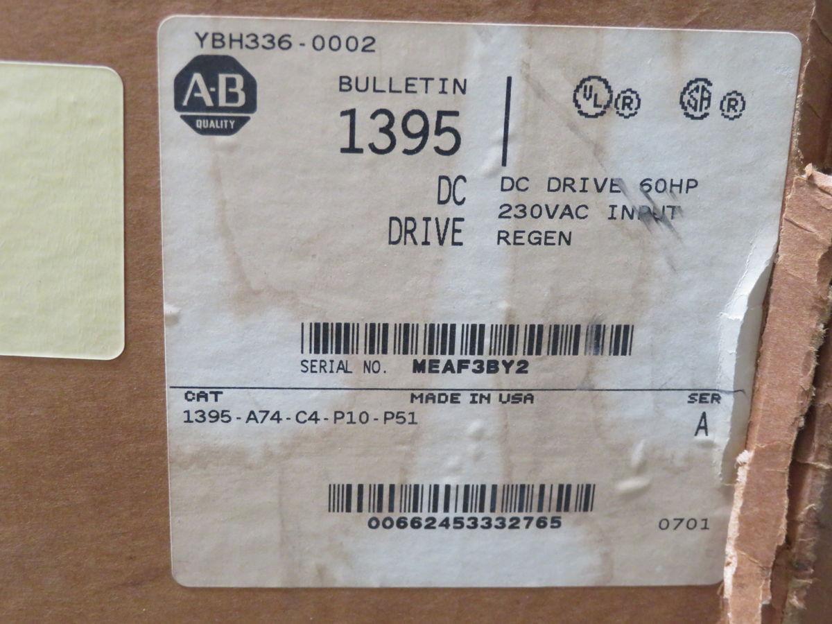 60 HP Allen-Bradley #1395-A74-C4-P10-P51, DC Drives, 230 VAC In, 240 VDC Out, 60 Hp Power - Image 5