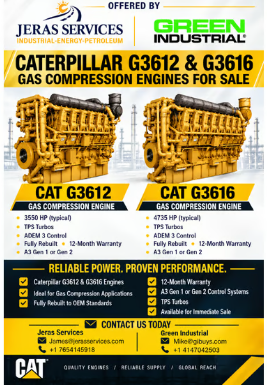 Caterpillar G3612, 3785 HP @ 1000RPM Gas Compression Engine, Full Overhaul, ADEM 3 controls (6 available) - Image 3
