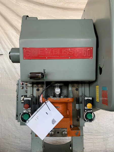 60 Ton, Bliss #C-60, OBI press, 4" stroke, 14-1/4" Shut Height, 3" adj., 90 SPM, 32" x 21" bed, 17" x 11" - Image 3