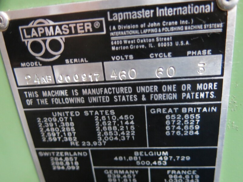 Lapmaster #24, lapping machine, 460 V., 3 phase, 2002 - Image 7