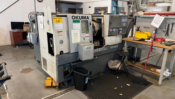 Okuma #ESL8-IIM, CNC turning center, 17.7" swing, 8.26" turning diameter, 19.69" turning length, 12 station - Image 1