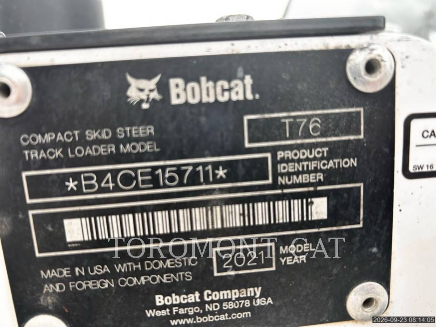 Bobcat T76, 2275 hours, S/N: B4CE15711, 2021 - Image 6
