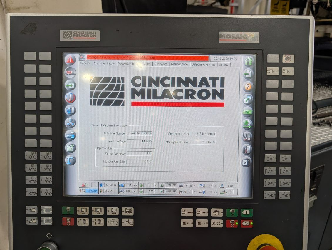 725 Ton, 140 oz., Cincinnati Milacron #MS725, injecton molding machine, Mosaic Control, 2015 (2 available) - Image 8