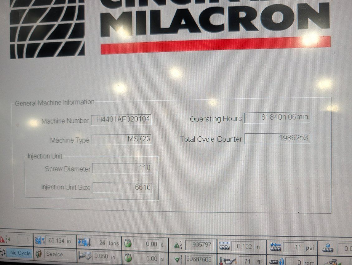725 Ton, 140 oz., Cincinnati Milacron #MS725, injecton molding machine, Mosaic Control, 2015 (2 available) - Image 10