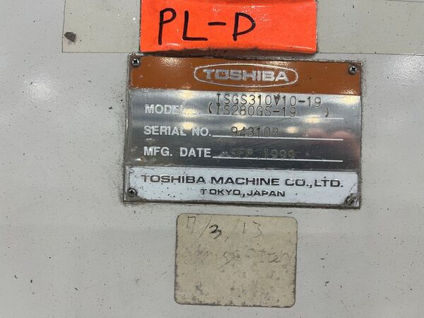 310 Ton, 40 oz., Toshiba #ISGS310V10-19B, injection molding machine, Injectvisor V10 Control, 1999 - Image 3