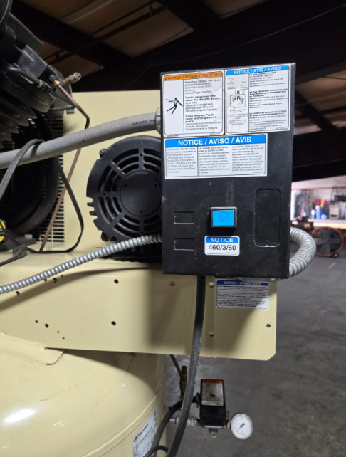 175 psig, Ingersoll-Rand #2545K10, vertical air compressor, 10 HP/7.5 HP, 120 gallon, 460 V. - Image 7