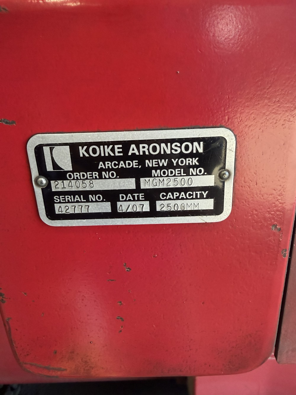 Koike Aronson #Mastergraph-Extreme-MGM2500, CNC plasma cutting system, Hypertherm ArcGlide THC, 2007 - Image 5