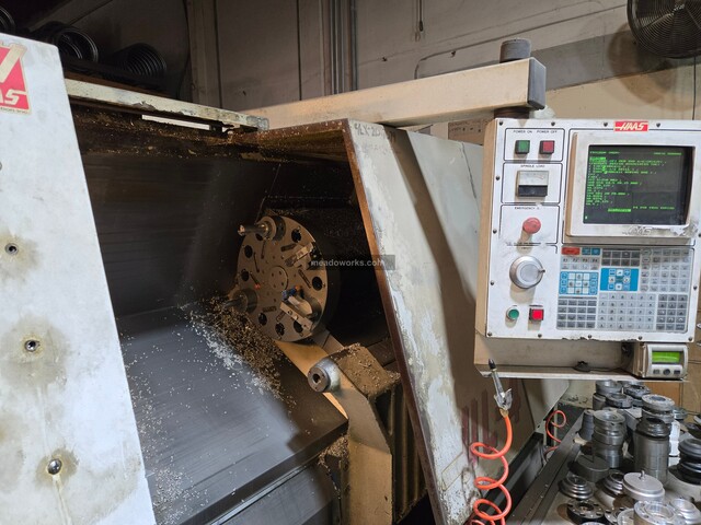 Haas #HL-4, CNC Lathe, slant bed, 2-axis, 12 station turret, tailstock, Haas CNC control, 208/230 V., 1997 - Image 2