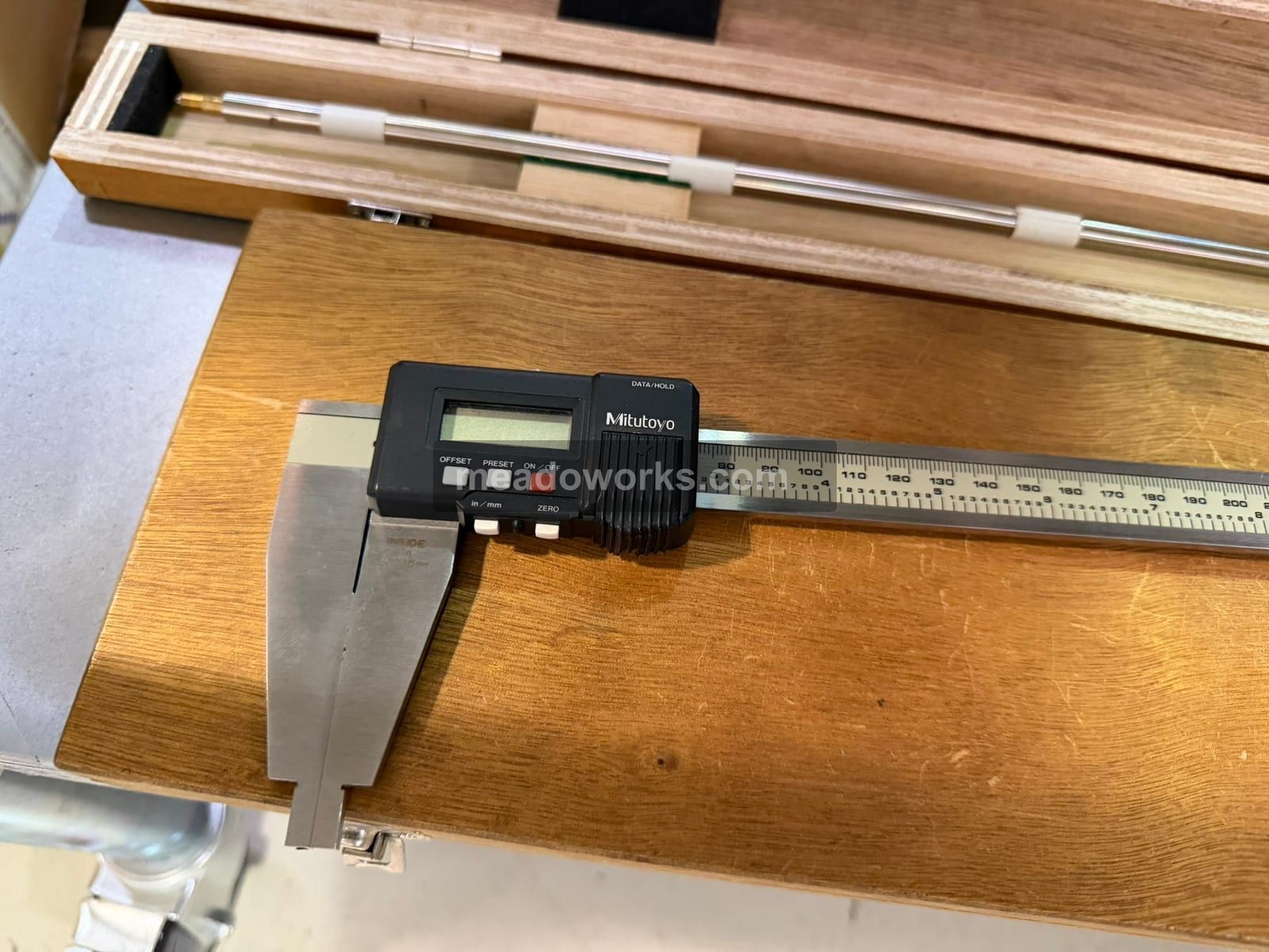 Mitutoyo, Precision Measuring Tool Lot, 12" Digimatic caliper, (2) extension rods, dial bore gauge set - Image 2