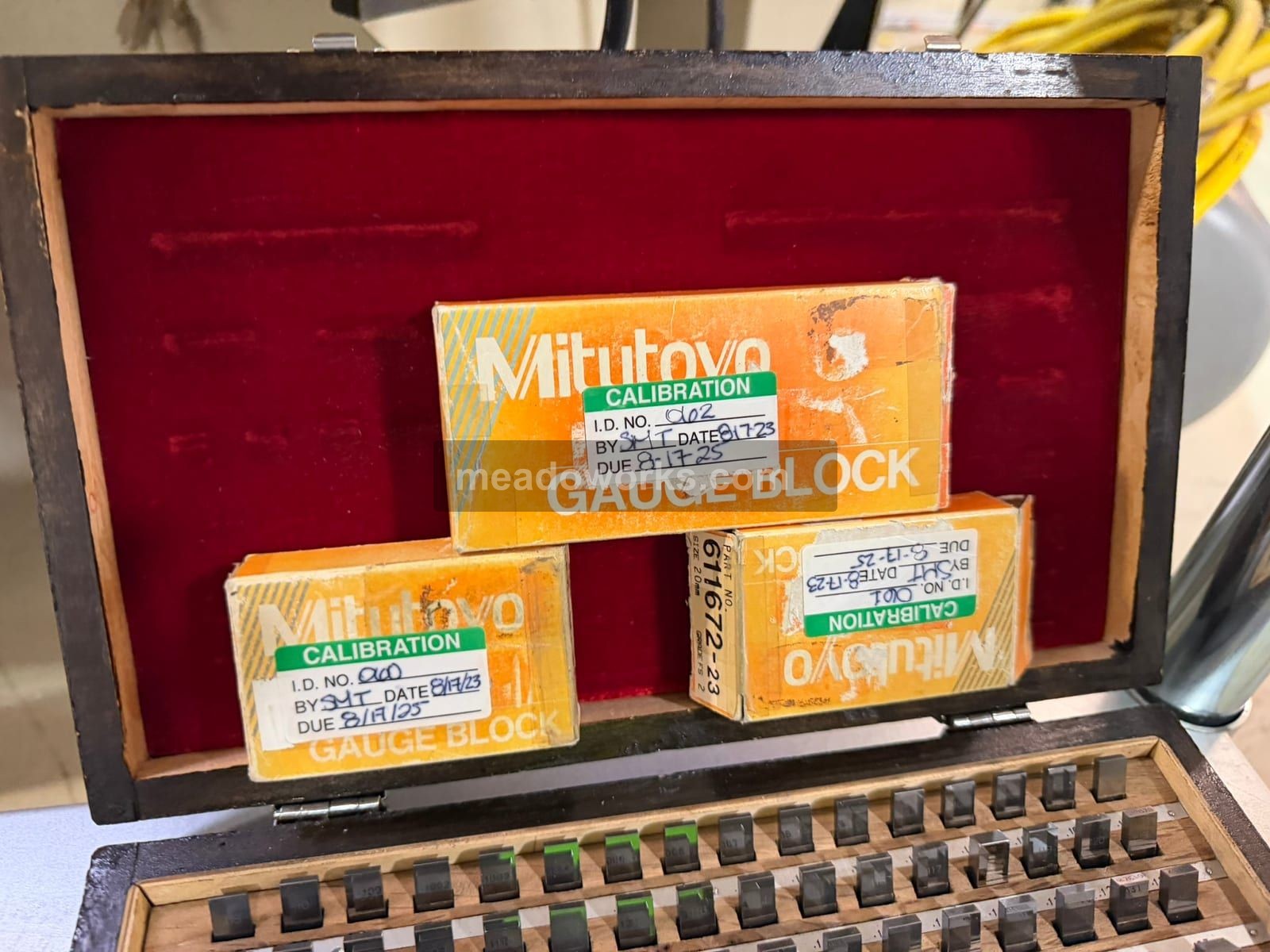Brown & Sharpe, Gauge Block Set w/Granite Surface Plate, HDT Fed. Grade 3" set, (3) Mitutoyo gauge block boxes - Image 2
