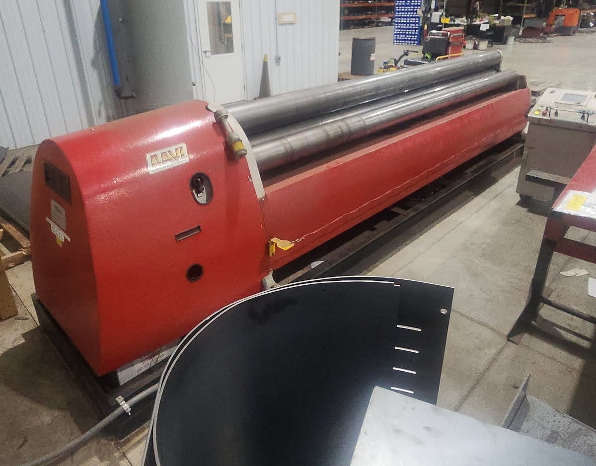 13' x 5/16" Davi #4022/S, 4-roll hydraulic plate roll, pedestal control, Davi I-roll NC, safety cable, 2012 - Image 1