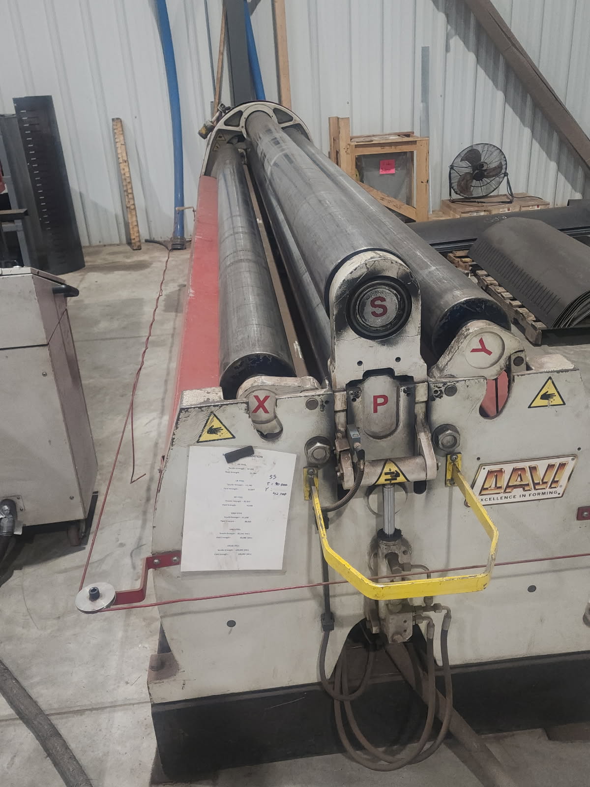13' x 5/16" Davi #4022/S, 4-roll hydraulic plate roll, pedestal control, Davi I-roll NC, safety cable, 2012 - Image 6