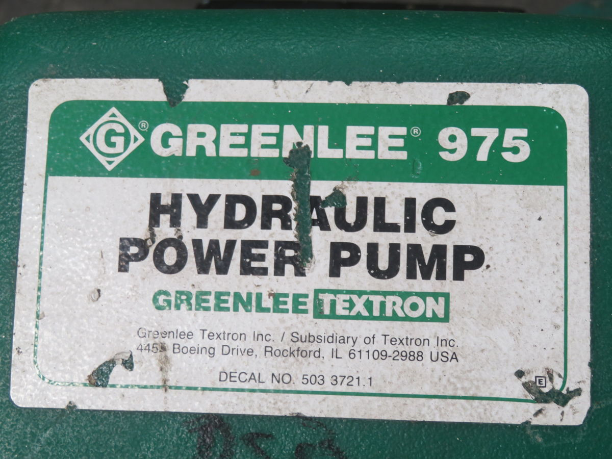 Greenlee #975, Electric Hydraulic Pump, 120V AC, 10,000 psi, pump only - Image 6