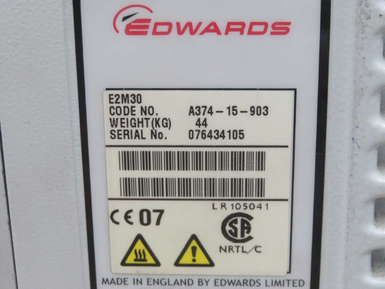 Edwards #E2M30, Rotary Vane Pump - Image 8