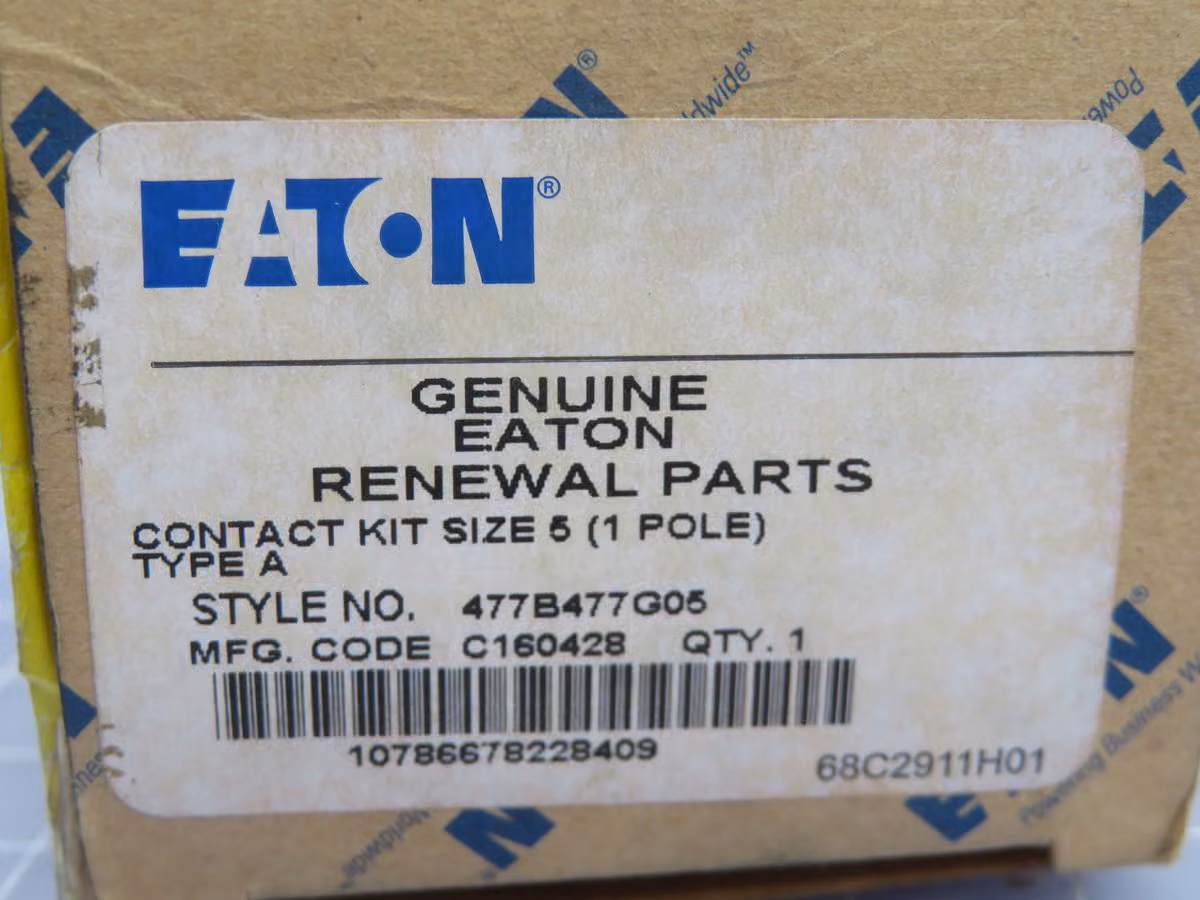 270 Amp, Eaton #477B477G05, Contact Kit, Size 5, 1 Pole, 600V, 270A - Image 1
