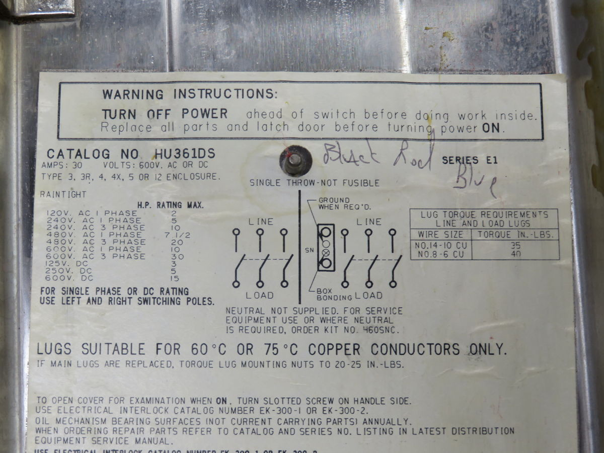 30 Amp, Square D #HU361DS, Safety Switch - Image 5
