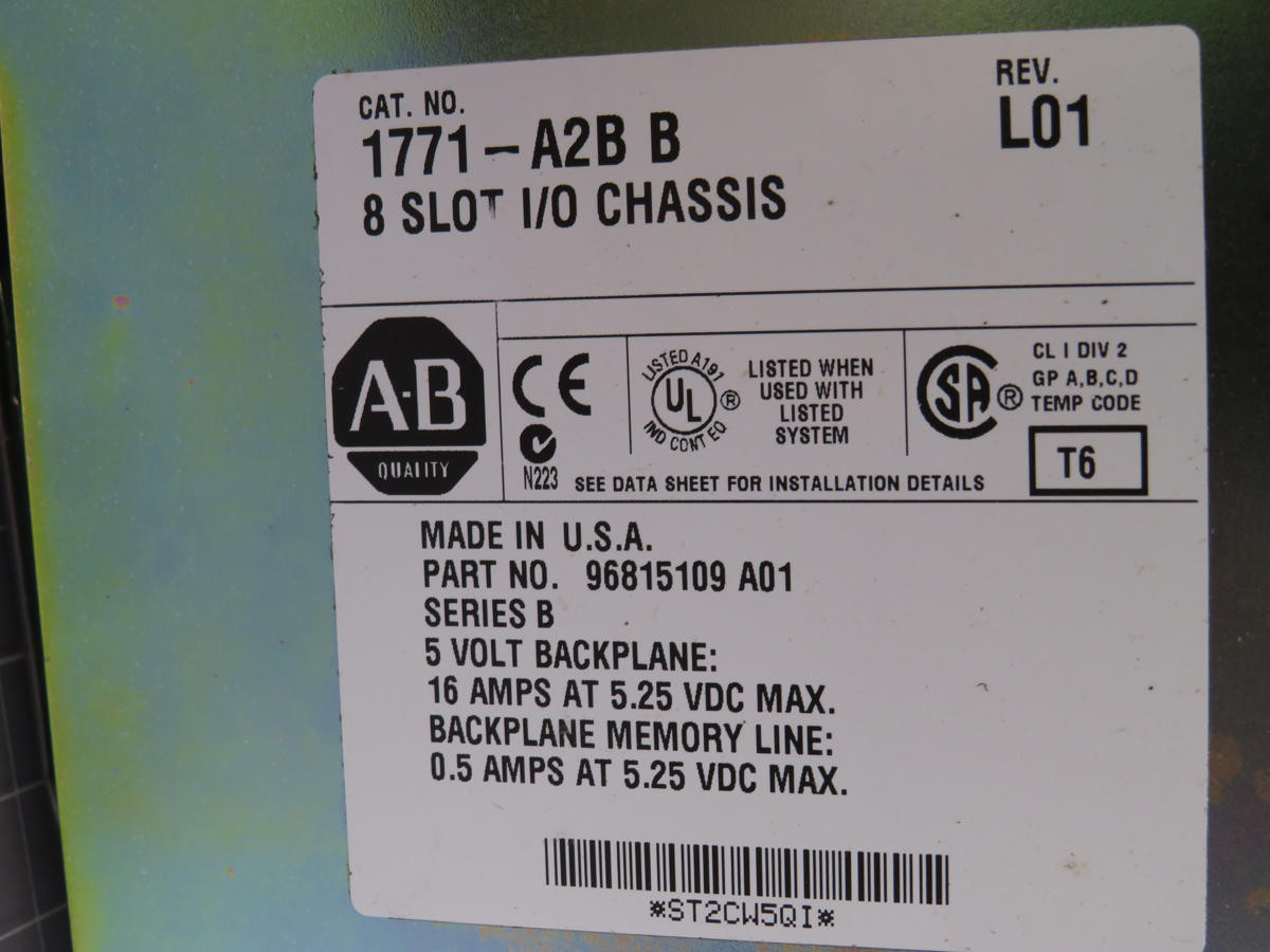 Allen-Bradley #1771-A2B, 8 Slot I/O Chassis - Image 5