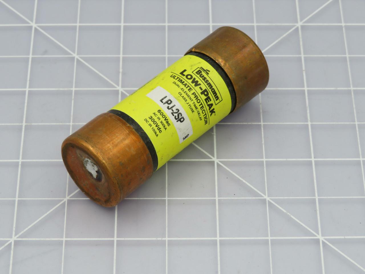Bussmann #LPJ-2SP, Low-Peak Class J Fuse, 2 Amp, 600 VAC, 300 VDC, LOT of 21 - Image 2