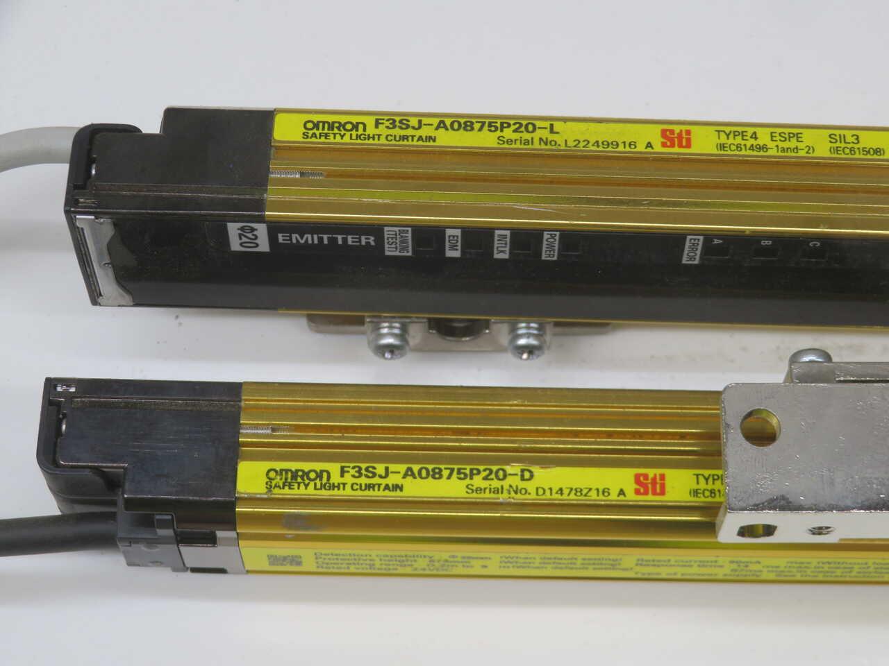 Omron #F3SJ-A0875P20-D, Safety Light Curtain Pair - Image 7