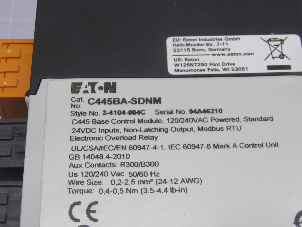 Eaton #C445BA-SDNM, Electronic Overload Relay - Image 6
