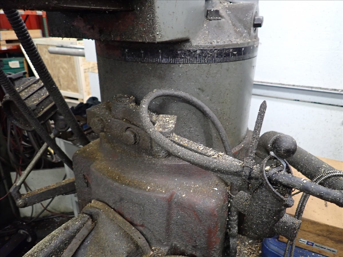 Sharp #V1, Manual Vertical Knee Mill, 12" x 58" table, 5 HP, Maxi Torque-Rite power drawbar, Newall NMS300 - Image 4