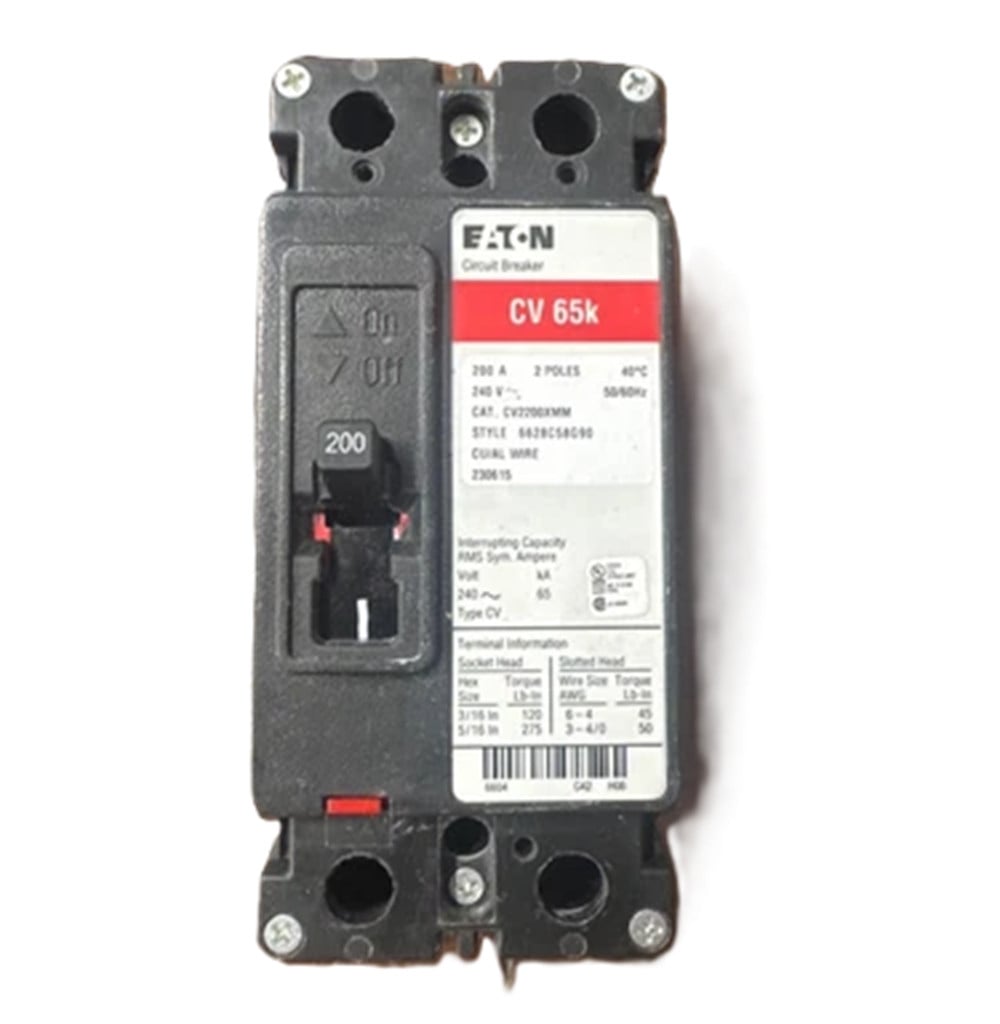 200 Amp, Eaton #CV2200XMM, Circuit Breaker, Type CV, 2-Pole, 120/240 Volts, NEW - Image 1