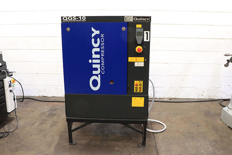 38 cfm, 125 psig, Quincy #QCS-10, rotary screw air compressor, 10 HP, 208 V., 3-phase, 2018, like new - Image 1