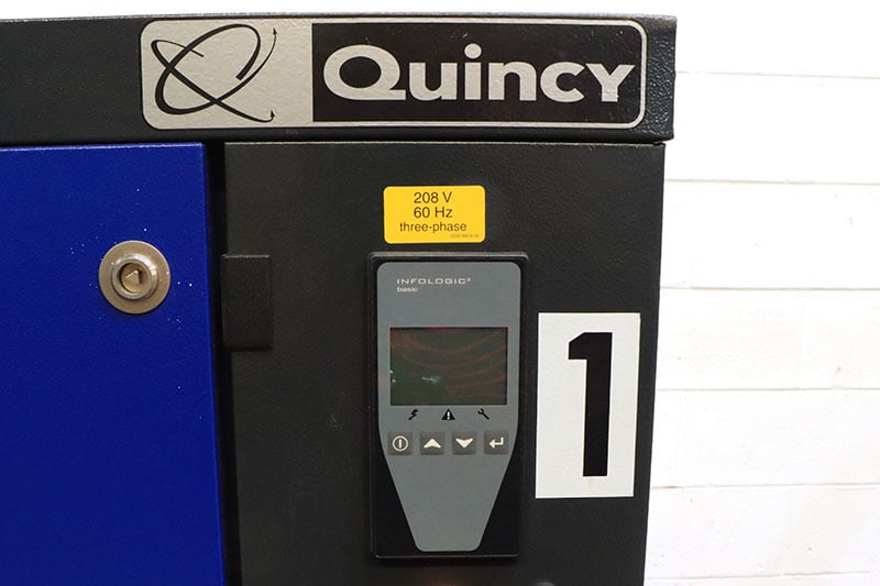 38 cfm, 125 psig, Quincy #QCS-10, rotary screw air compressor, 10 HP, 208 V., 3-phase, 2018, like new - Image 5