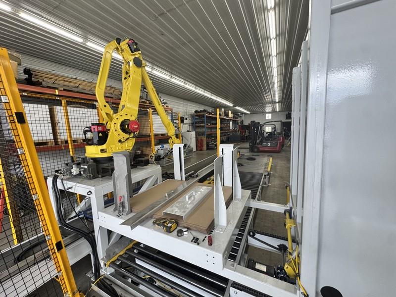 Fanuc #410i, robotic case palleti, gripper, 35 boxes/min., 10' infeed conveyor, pallet dispenser, 15' pallet - Image 6