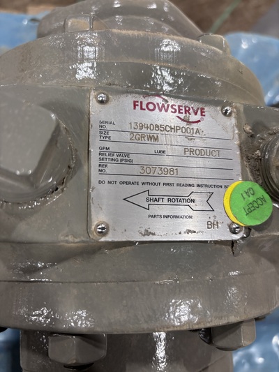 Flowserve #2GRWM, rotary gear lube pump, bare shaft, flanged ends, base mounted, new - Image 4