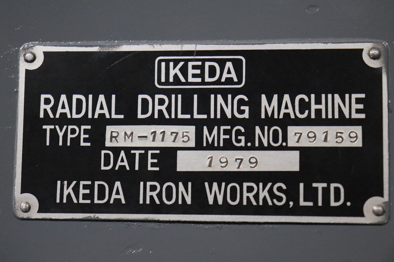 4' -12" Ikeda #RM-1175, Radial Arm Drill, 30-1500 RPM, 1979 - Image 10