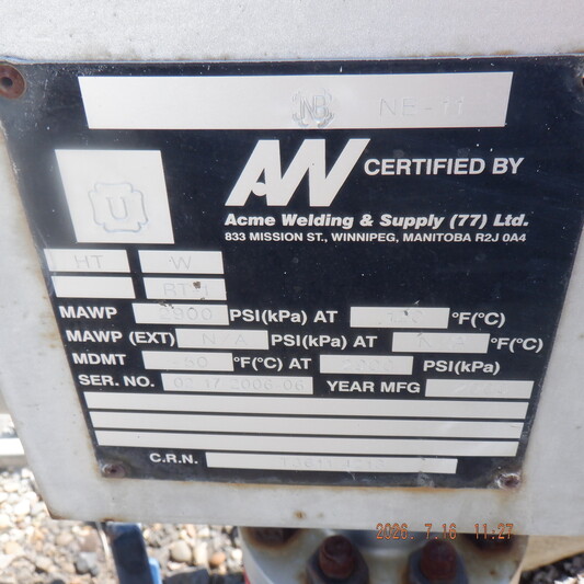 12.8" x 20' Acme Welding and Supply, sour horizontal sand separator, 2-phase, 2900 psi, 120°F max. temp. - Image 4