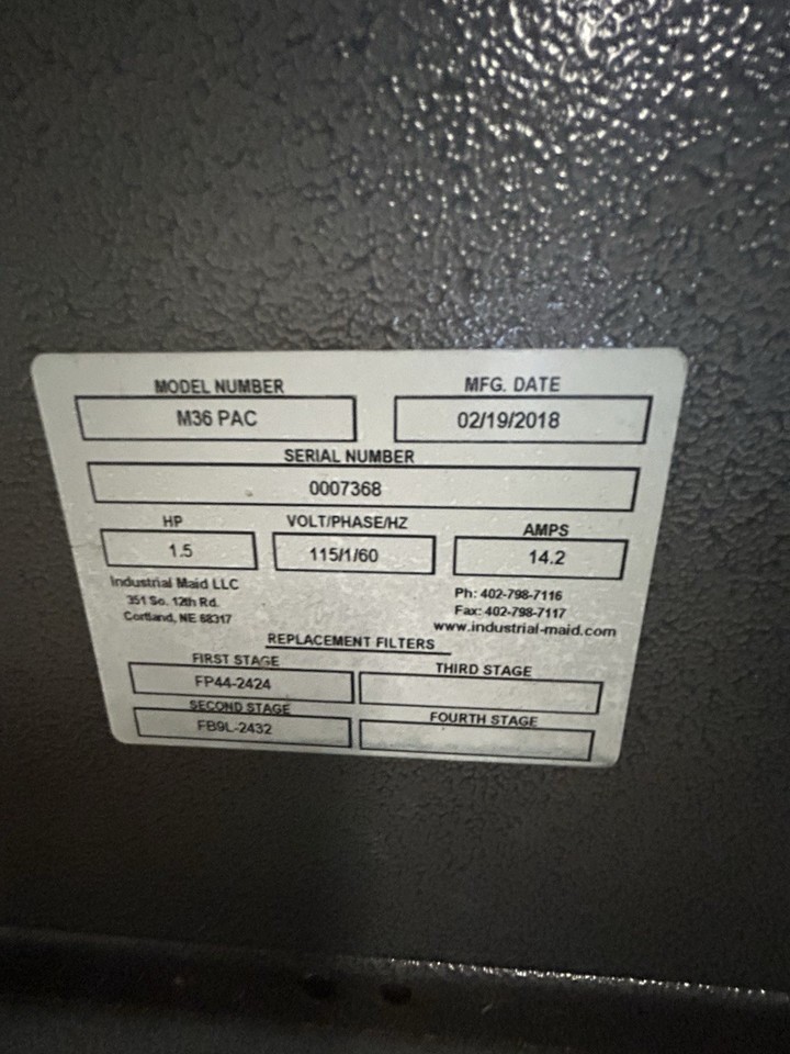 Industrial Maid #M36-PAC, Welding Smoke Collection Unit - Image 2