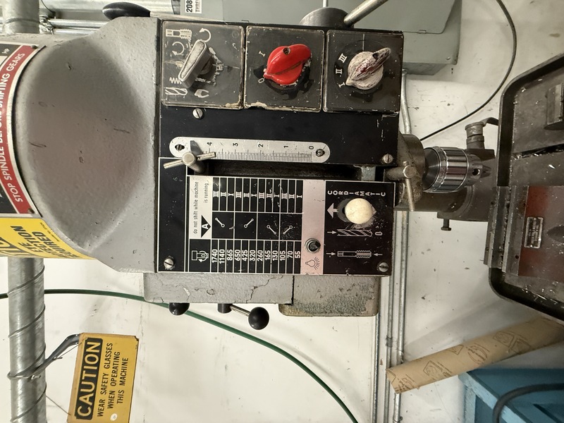 Wilton #24800, drill press, 3-speed motor, 3 HP, 55-1740 RPM, X-Y vise table, power feed, 220 V., 60 Hz., 3 - Image 4