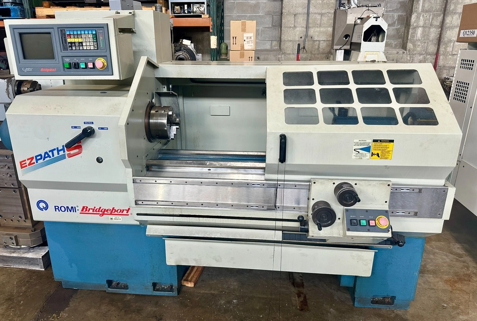 Bridgeport Romi #EZ-Path-S, CNC Lathe, 8.6" X, 40" Z, 18" turning diameter, 40" workpiece length, 10" 3-jaw - Image 1