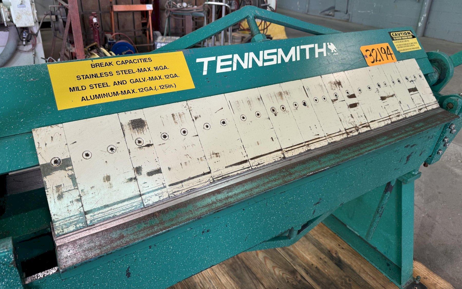 12 gauge x 4' Tennsmith #HBU48-12, Box & Pan Brake, Floor Model, Complete Set Of Fingers - Image 5