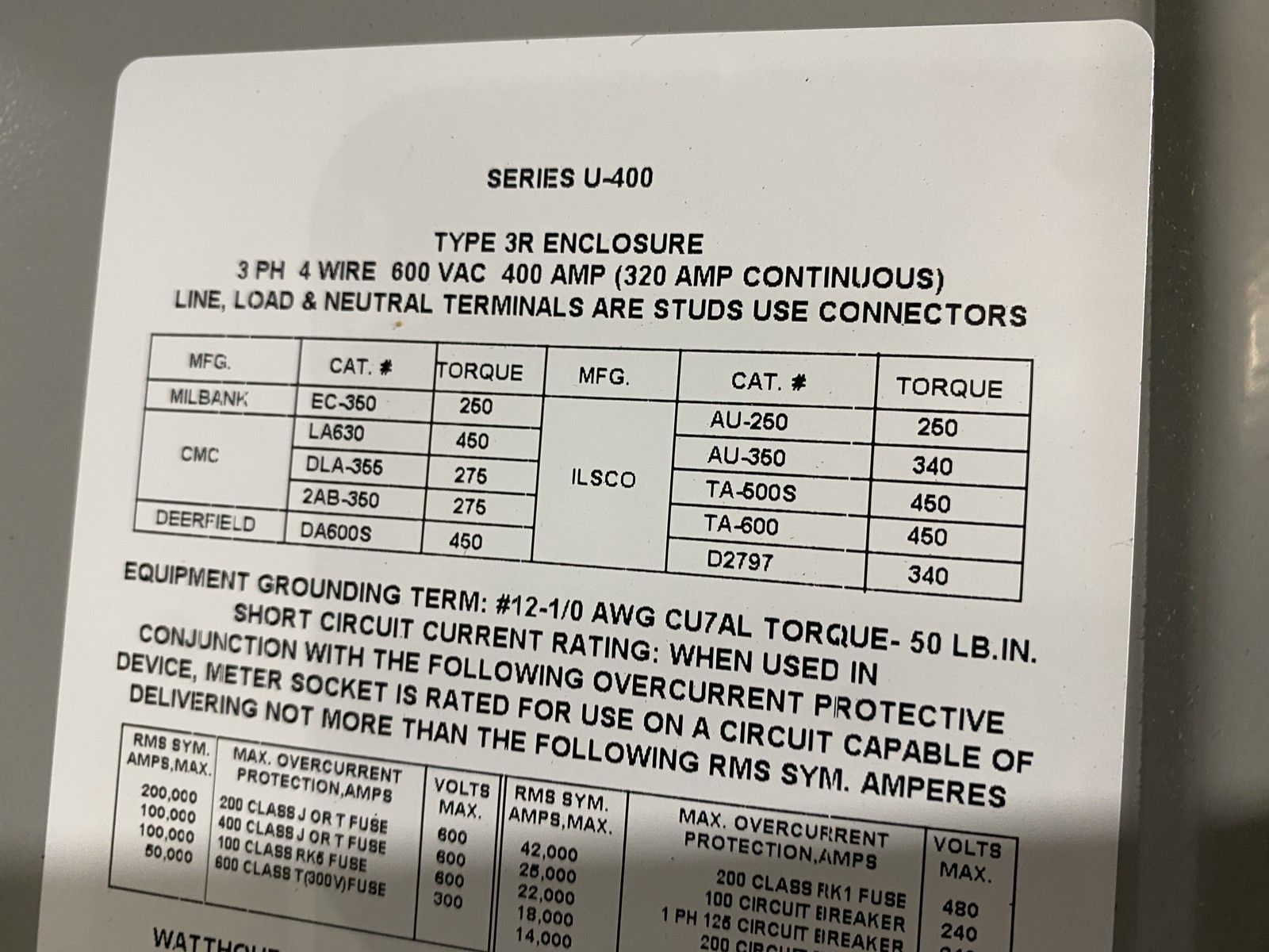 320 Amps, Milbank #U3566-X-HSP, Meter Base, 3 phase, 7 Terminal, Bypass, MEG Approved, new - Image 10