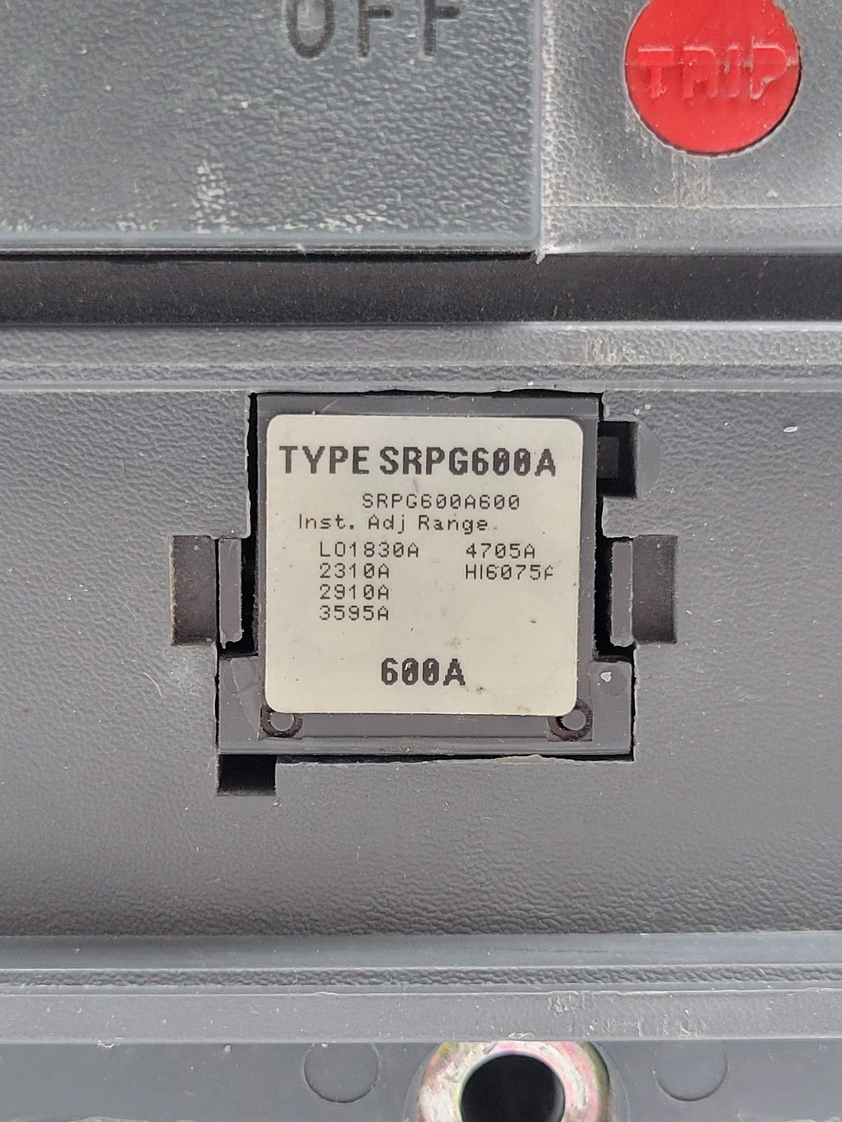 600 Amps, General Electric #SGLA36AT0600, Bolt-On Circuit Breaker, 3P, 600 Volts, 3 phase, 600A Trip, AS IS - Image 3