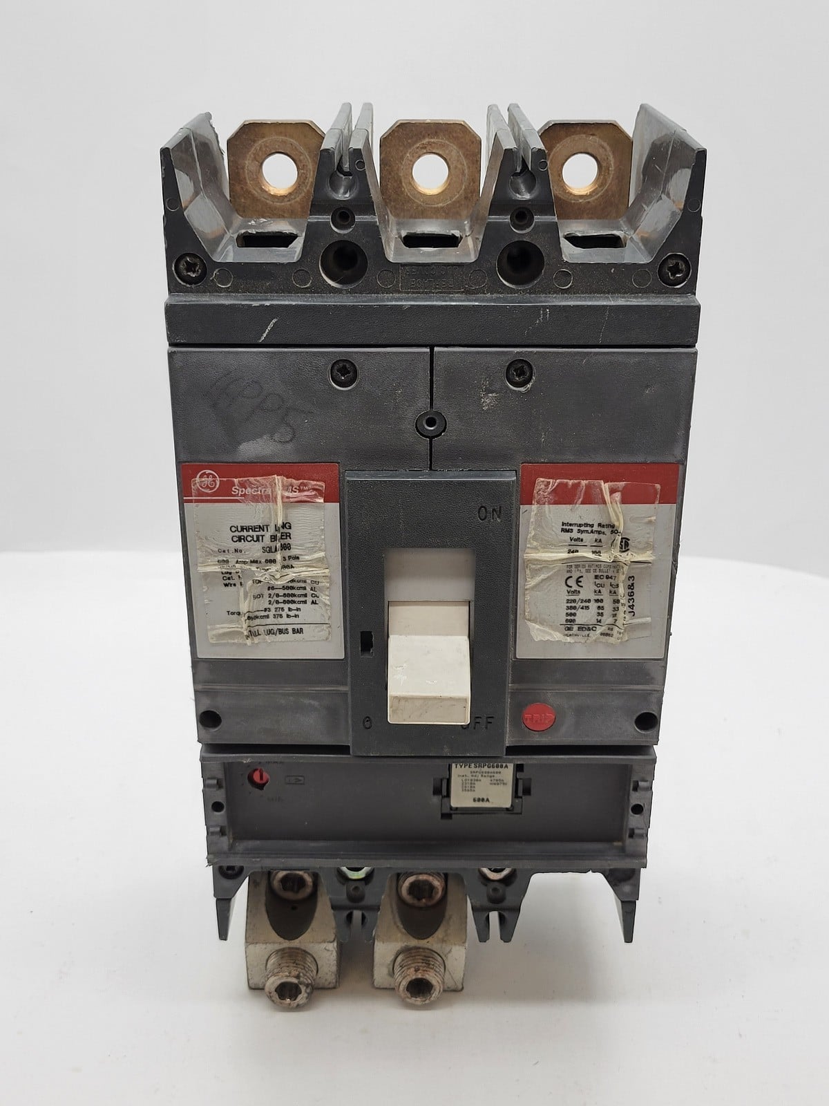 600 Amps, General Electric #SGLA36AT0600, Bolt-On Circuit Breaker, 3P, 600 Volts, 3 phase, 600A Trip, AS IS - Image 7