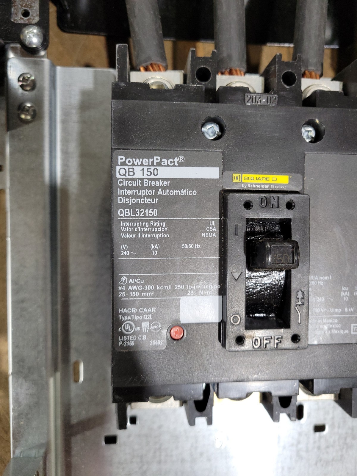 150 Amp. Square D #NQ, Panelboard Interior, 208Y/120 Volts, 3 phase, 4W, 42 Space, w/ (19) QOB120, (2) - Image 5