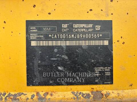 Caterpillar 16M, Motor Grader, 85229 hours, S/N: B9H00569, 2009 - Image 6