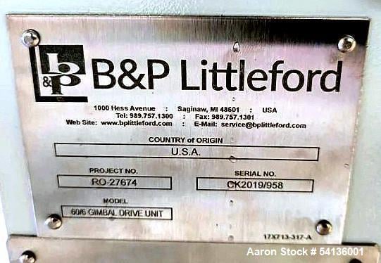 B & P Littleford #60/6, Gimbal Drive Unit, for Ko-Kneader, 15 HP, 1800 RPM, lube unit, additional boxes of - Image 10