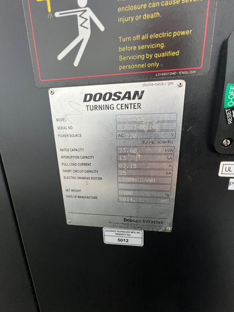Daewoo Doosan #Lynx-220A, CNC lathe, 20.1" swing, 12.6" diameter, 12.7" length, 1.8" bar, A2-5, 12 turret - Image 7