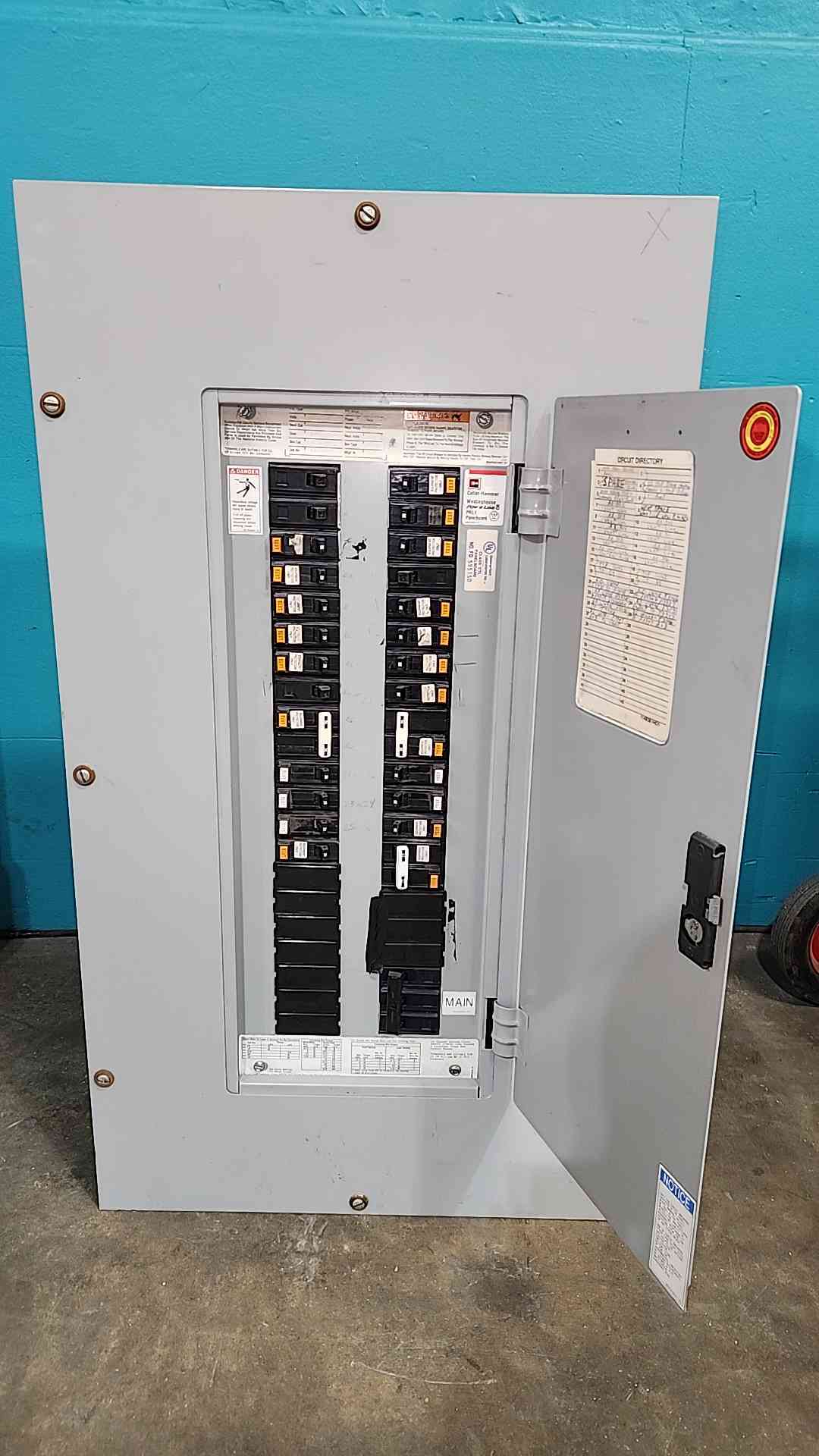 100 Amp. Cutler-Hammer, Pow-R-Line PRL1, Panelboard, 208Y/120 Volts, 3 phase, w/ (20) 20A 1-pole, (3) 30A - Image 1