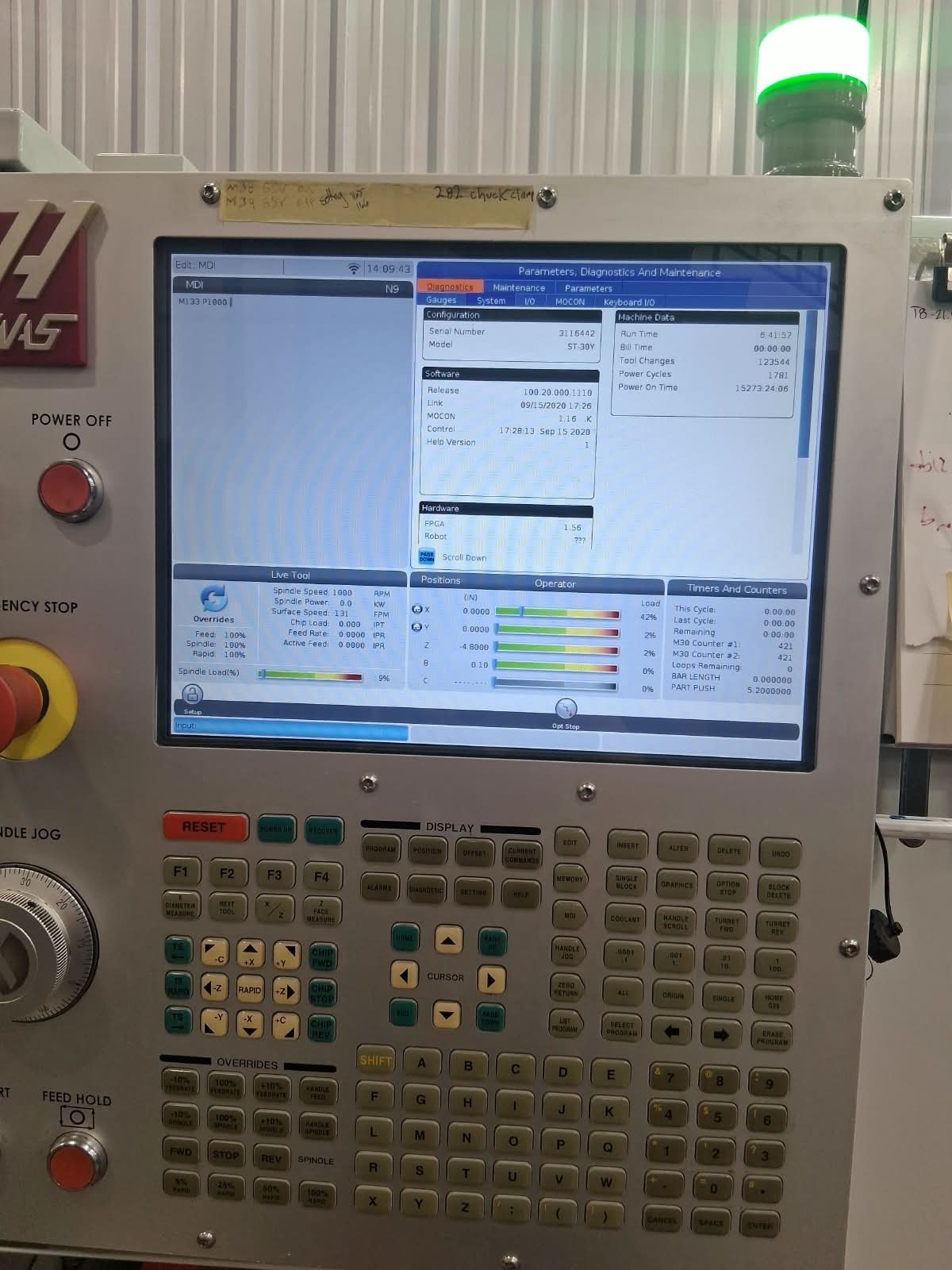 Haas #ST-30Y, CNC lathe, 21" swing, 32.5" centers, 10" chuck, 3" bar, A2-6, 12-station live turret, Y-Axis - Image 6