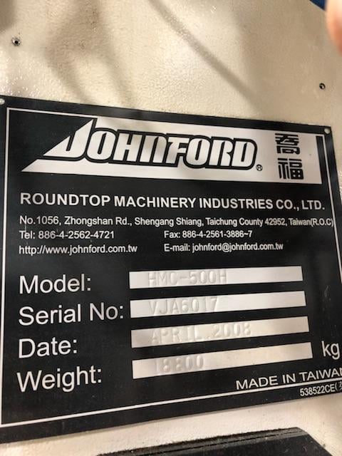 Johnford #HMC-500-H, CNC horizontal machining center, 60 automatic tool changer, 30" X, 26" Y, 26" Z, 10000 - Image 4