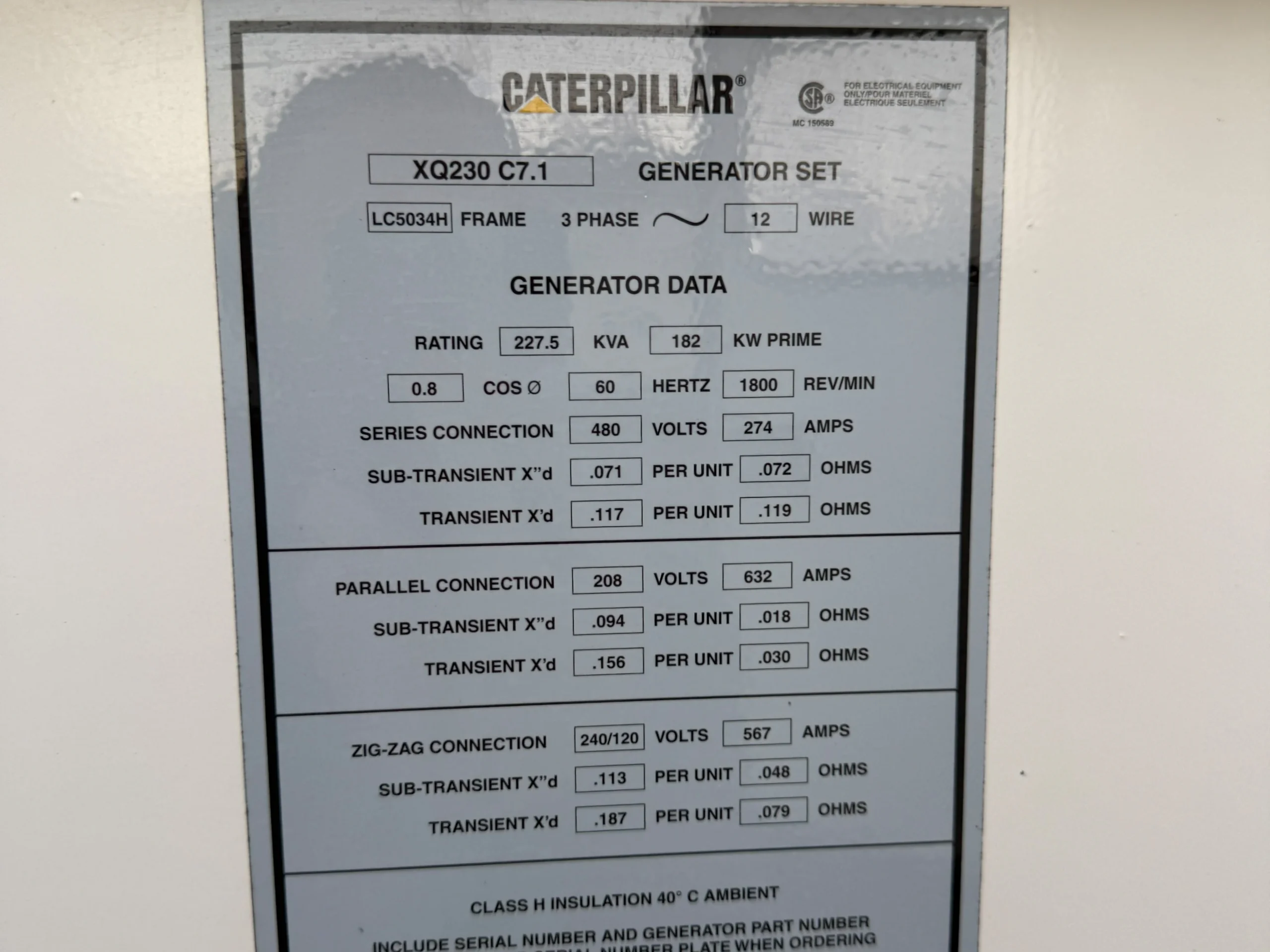 200 KW Caterpillar #XQ230, portable diesel generator set, 277/480 Volts, 3-phase, 1800 RPM, 4112 hours, C7.1 - Image 7
