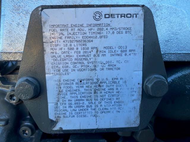 500 HP Detroit Diesel #DD13, diesel engine 12.8L, warranty, 2013, 2014 - Image 5