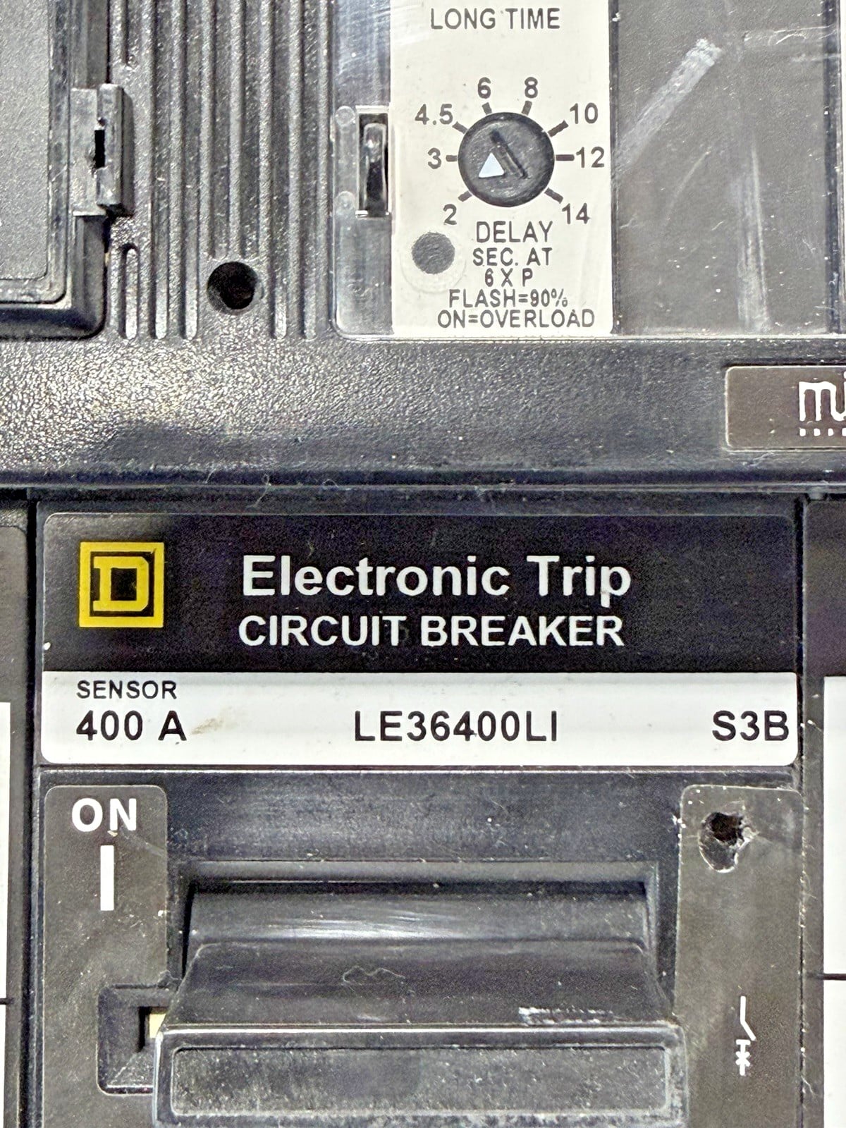 400 Amps, Square D #LE36400LI, I-Line circuit breaker, 600 Volts, 3 Pole, Micrologic trip, Series B (4 - Image 6